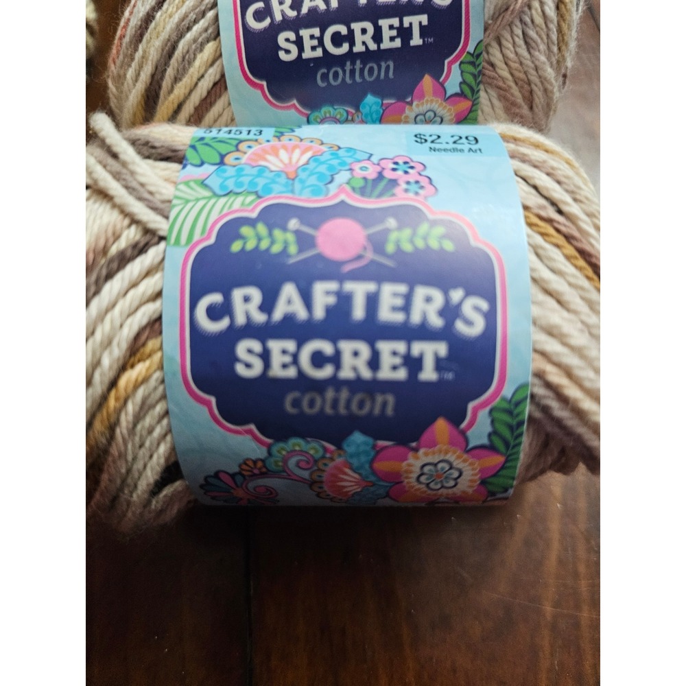 Crafter's Secret Cotton Yarn 8 Skeins Olive Branch Classic Print Variegated 100% - Picture 3 of 5